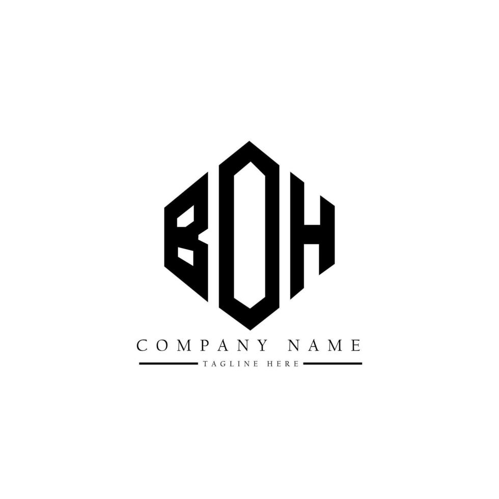 boh-Buchstaben-Logo-Design mit Polygonform. Boh Polygon- und Würfelform-Logo-Design. Boh Sechseck-Vektor-Logo-Vorlage in weißen und schwarzen Farben. boh monogramm, geschäfts- und immobilienlogo. vektor