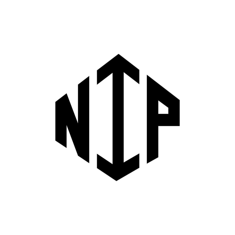 Nip-Brief-Logo-Design mit Polygonform. Nip-Polygon- und Würfelform-Logo-Design. nip Sechseck-Vektor-Logo-Vorlage in weißen und schwarzen Farben. nip-monogramm, geschäfts- und immobilienlogo. vektor