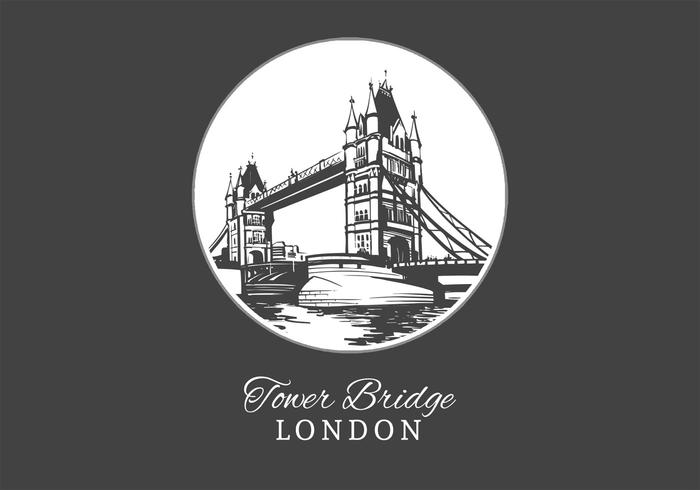 Free vector gezeichnet london tower bridge