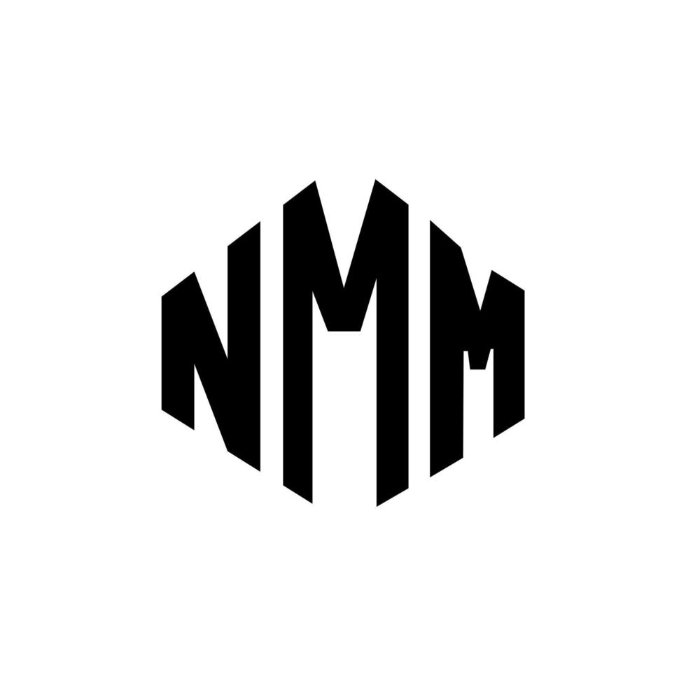 nmm bokstavslogotyp med polygonform. nmm polygon och kubform logotypdesign. nmm hexagon vektor logotyp mall vita och svarta färger. nmm monogram, affärs- och fastighetslogotyp.