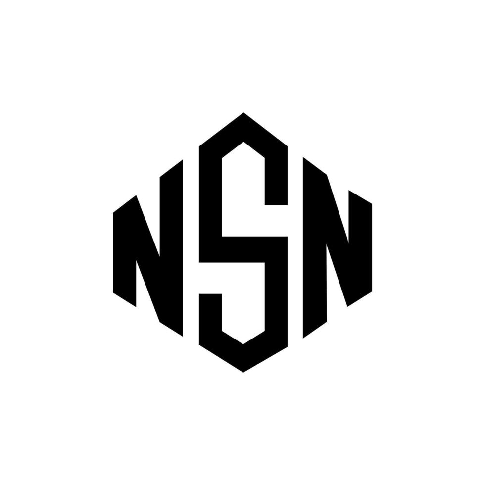 nsn bokstavslogotypdesign med polygonform. nsn polygon och kubform logotypdesign. nsn hexagon vektor logotyp mall vita och svarta färger. nsn monogram, affärs- och fastighetslogotyp.