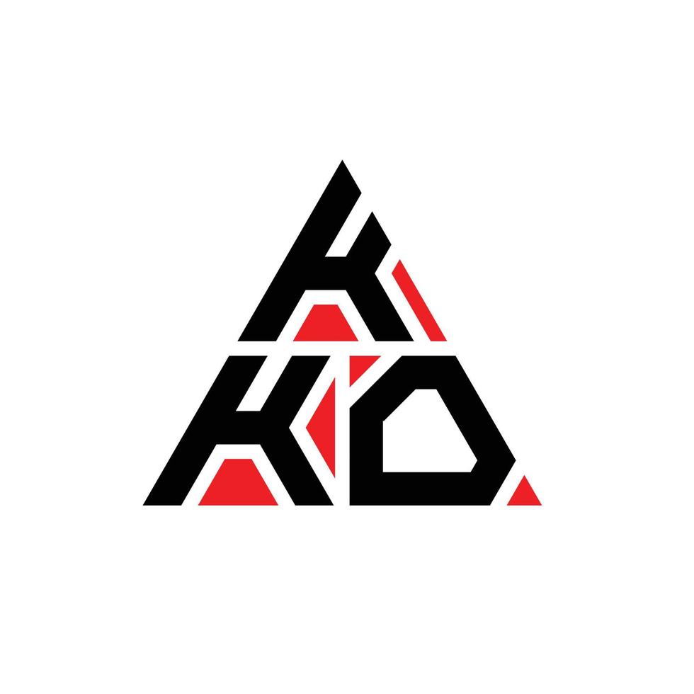 kko-Dreieck-Buchstaben-Logo-Design mit Dreiecksform. Kko-Dreieck-Logo-Design-Monogramm. Kko-Dreieck-Vektor-Logo-Vorlage mit roter Farbe. kko dreieckiges Logo einfaches, elegantes und luxuriöses Logo. vektor