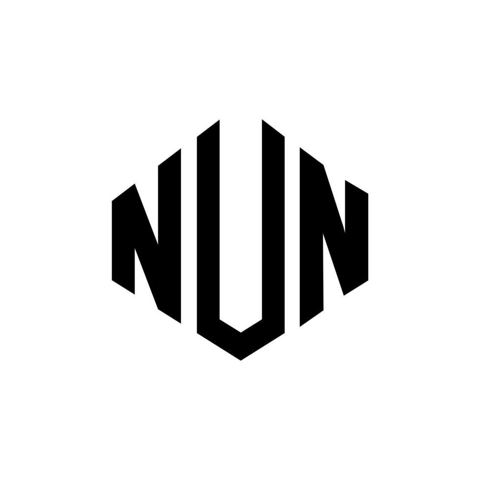 nunna brev logotyp design med polygon form. nunna polygon och kub form logotyp design. nunna hexagon vektor logotyp mall vita och svarta färger. nunna monogram, affärs- och fastighetslogotyp.