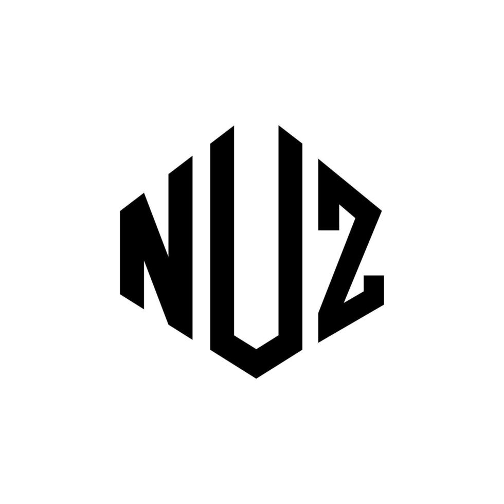 Nuz-Brief-Logo-Design mit Polygonform. Nuz-Polygon- und Würfelform-Logo-Design. Nuz Sechseck-Vektor-Logo-Vorlage in weißen und schwarzen Farben. Nuz-Monogramm, Geschäfts- und Immobilienlogo. vektor