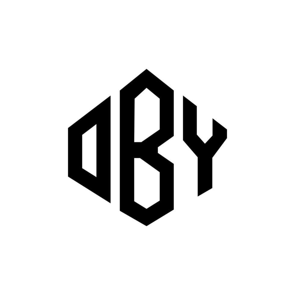 oby brev logotyp design med polygon form. lyda polygon och kubform logotypdesign. lyda hexagon vektor logotyp mall vita och svarta färger. oby monogram, affärs- och fastighetslogotyp.