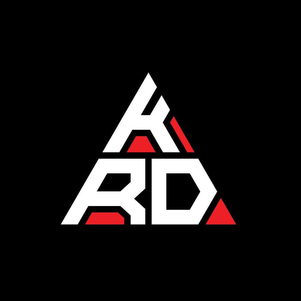 krd-Dreieck-Buchstaben-Logo-Design mit Dreiecksform. Krd-Dreieck-Logo-Design-Monogramm. Krd-Dreieck-Vektor-Logo-Vorlage mit roter Farbe. krd dreieckiges logo einfaches, elegantes und luxuriöses logo. vektor