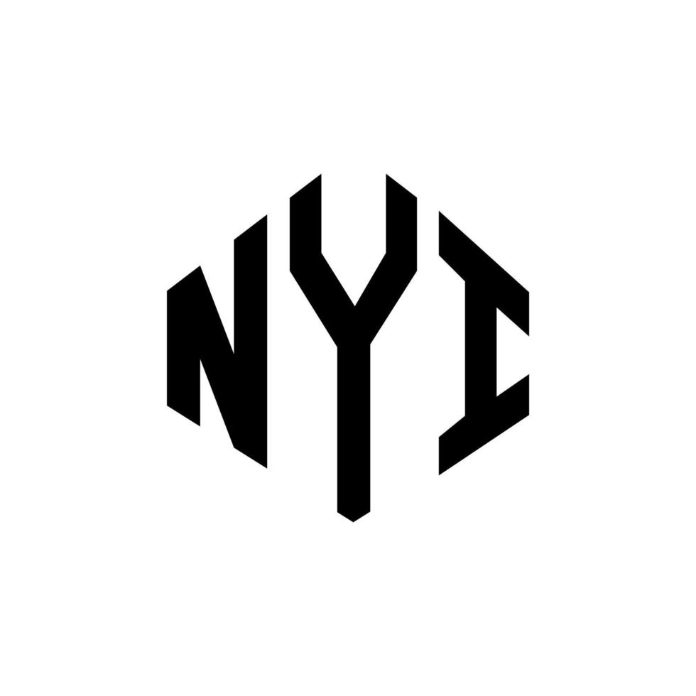 nyi-Buchstaben-Logo-Design mit Polygonform. nyi Polygon- und Würfelform-Logo-Design. nyi Sechseck-Vektor-Logo-Vorlage in weißen und schwarzen Farben. nyi-monogramm, geschäfts- und immobilienlogo. vektor
