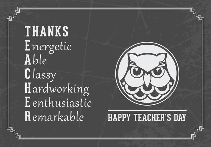 Gratis Glad Teacher's Day Vector Card