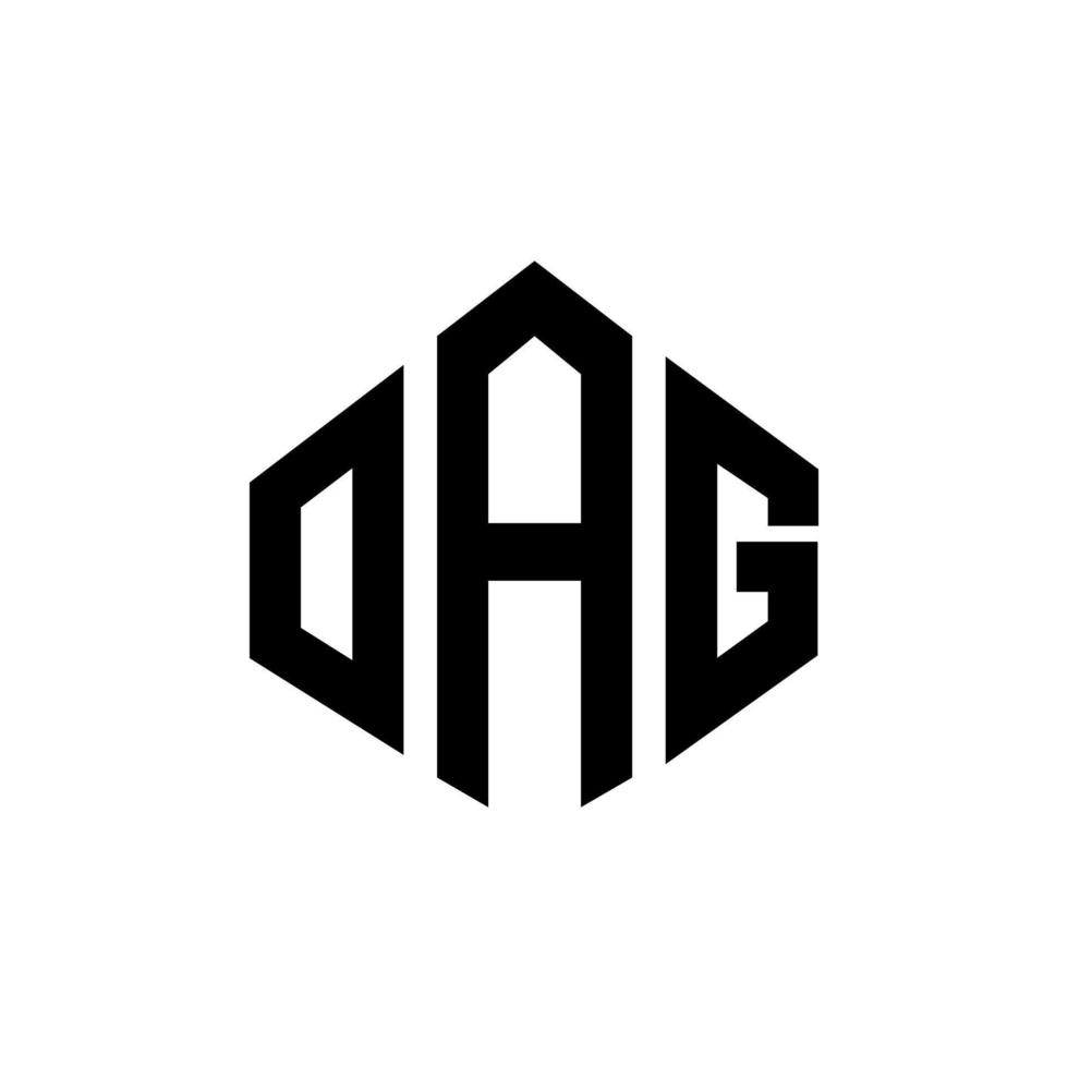 oag brev logotyp design med polygon form. oag polygon och kub form logotyp design. oag hexagon vektor logotyp mall vita och svarta färger. oag monogram, affärs- och fastighetslogotyp.