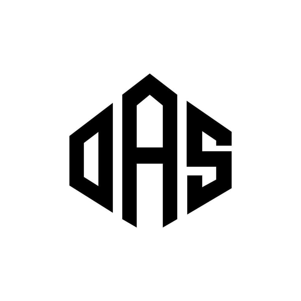 Oas-Brief-Logo-Design mit Polygonform. oas Polygon- und Würfelform-Logo-Design. oas Sechseck-Vektor-Logo-Vorlage in weißen und schwarzen Farben. oas-monogramm, geschäfts- und immobilienlogo. vektor