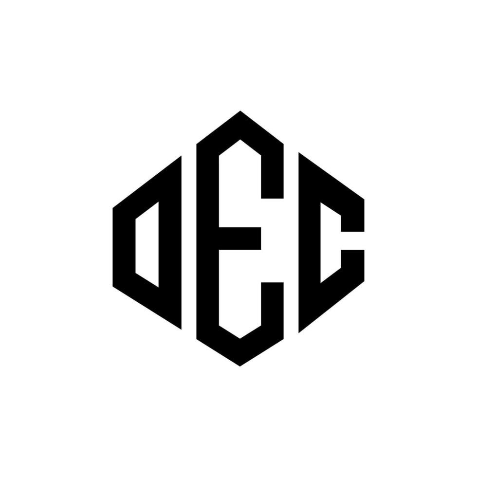 oec-Brief-Logo-Design mit Polygonform. oec-Polygon- und Würfelform-Logo-Design. oec Hexagon-Vektor-Logo-Vorlage in weißen und schwarzen Farben. oec-monogramm, geschäfts- und immobilienlogo. vektor