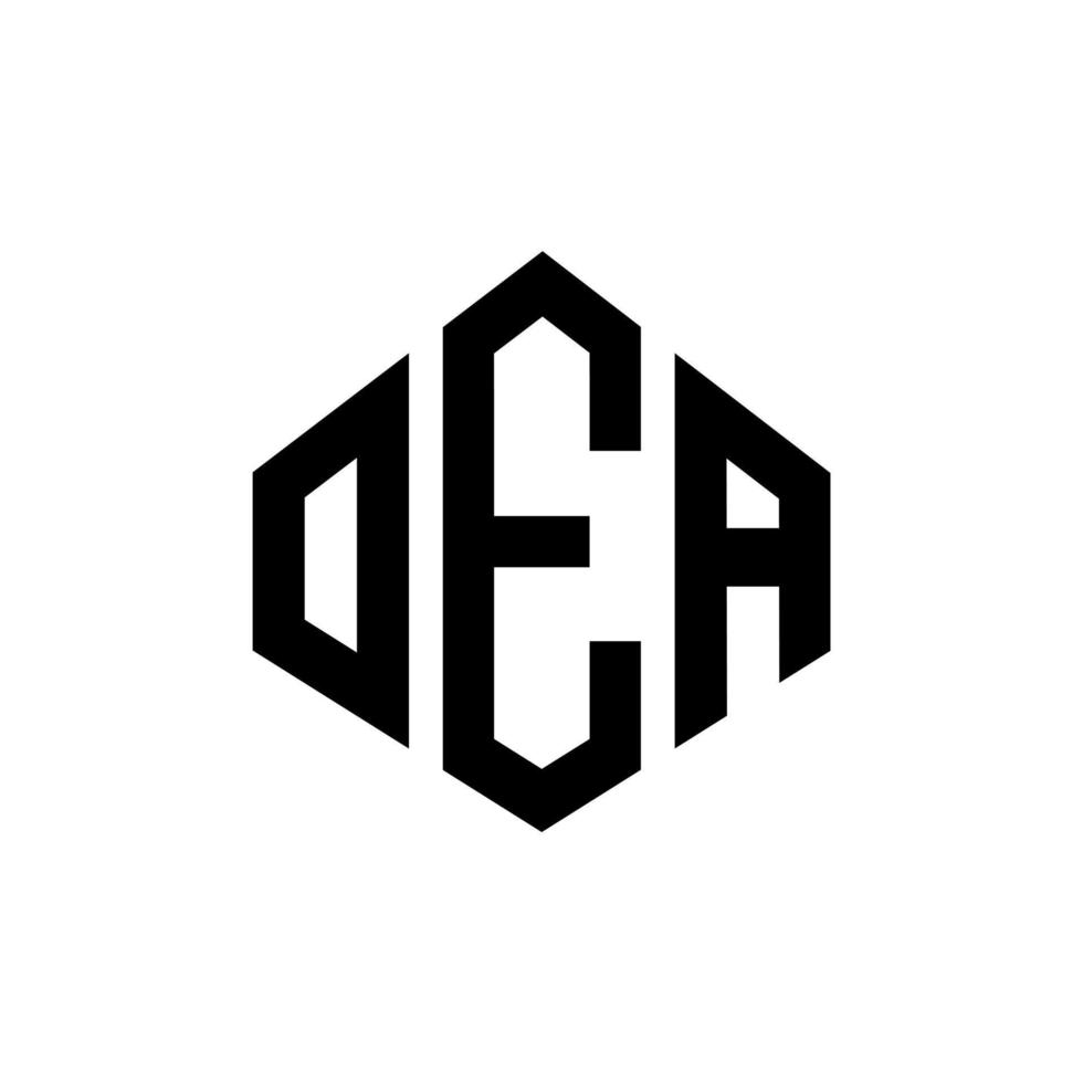 oea bokstavslogotyp med polygonform. oea polygon och kubform logotypdesign. oea hexagon vektor logotyp mall vita och svarta färger. oea monogram, affärs- och fastighetslogotyp.