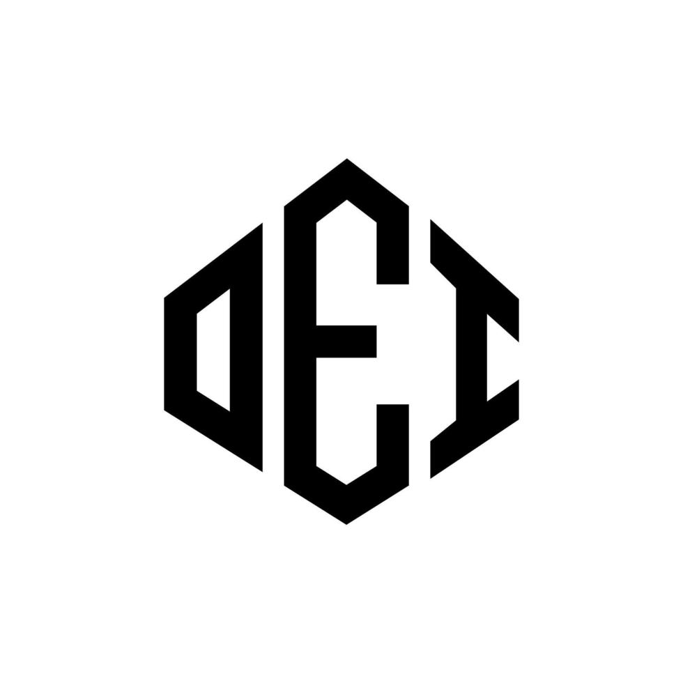 oei-Buchstaben-Logo-Design mit Polygonform. oei Polygon- und Würfelform-Logo-Design. oei Sechseck-Vektor-Logo-Vorlage in weißen und schwarzen Farben. oei-monogramm, geschäfts- und immobilienlogo. vektor