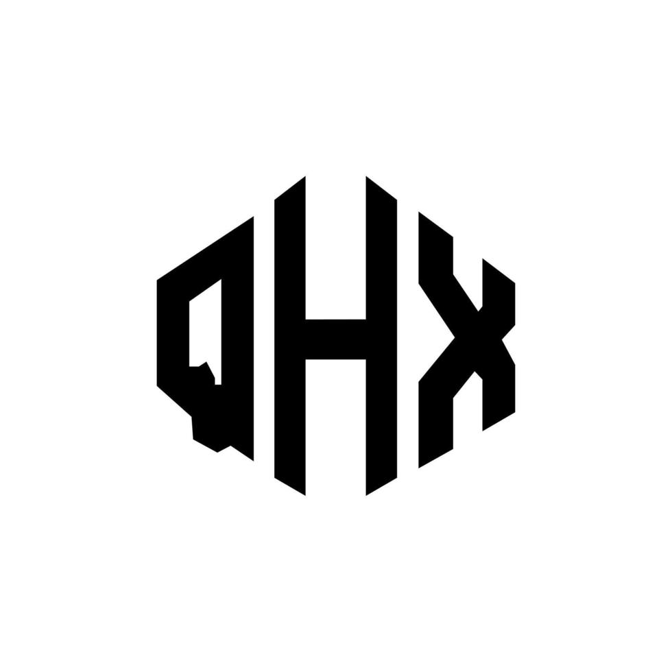 qhx bokstavslogotypdesign med polygonform. qhx polygon och kubform logotypdesign. qhx hexagon vektor logotyp mall vita och svarta färger. qhx monogram, affärs- och fastighetslogotyp.