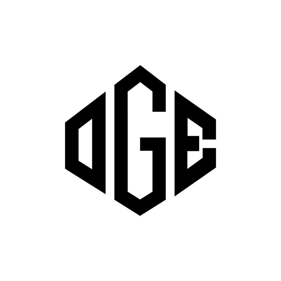 Oge-Buchstaben-Logo-Design mit Polygonform. Oge Polygon- und Würfelform-Logo-Design. oge Sechseck-Vektor-Logo-Vorlage in weißen und schwarzen Farben. Oge-Monogramm, Geschäfts- und Immobilienlogo. vektor