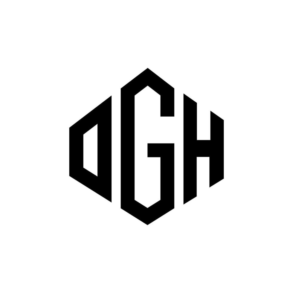 ogh-Buchstaben-Logo-Design mit Polygonform. Ogh Polygon- und Würfelform-Logo-Design. Ogh Sechseck-Vektor-Logo-Vorlage in weißen und schwarzen Farben. ogh monogramm, geschäfts- und immobilienlogo. vektor