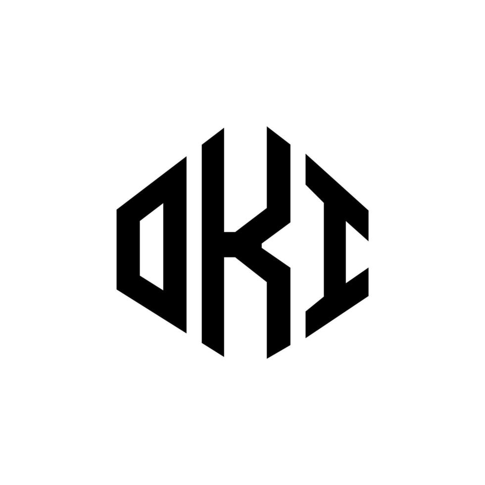 Oki-Brief-Logo-Design mit Polygonform. oki Polygon- und Würfelform-Logo-Design. oki Sechseck-Vektor-Logo-Vorlage in weißen und schwarzen Farben. oki-monogramm, geschäfts- und immobilienlogo. vektor
