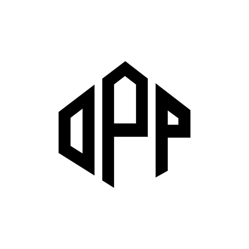opp-Buchstaben-Logo-Design mit Polygonform. opp Polygon- und Würfelform-Logo-Design. opp Sechseck-Vektor-Logo-Vorlage in weißen und schwarzen Farben. opp monogramm, geschäfts- und immobilienlogo. vektor