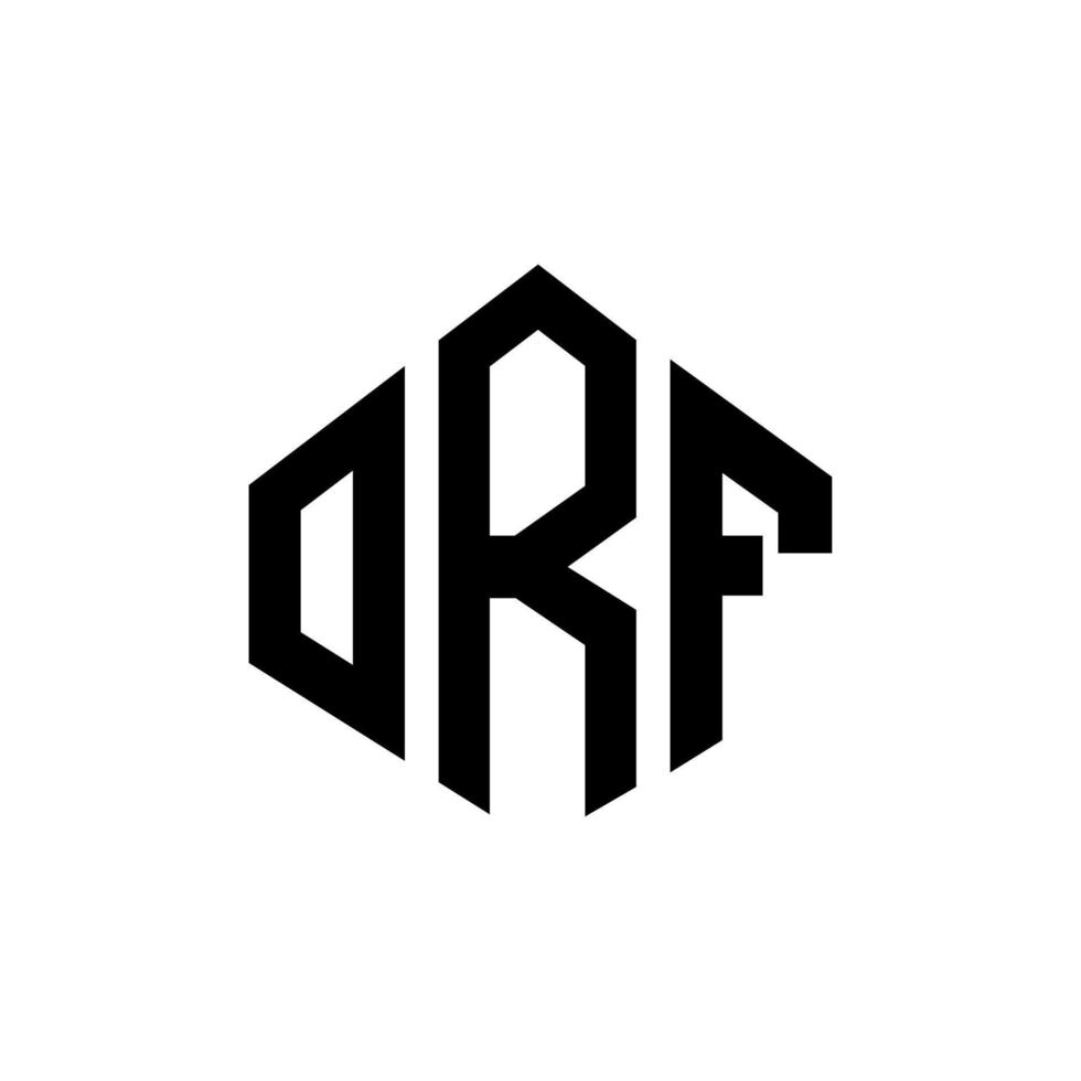 orf brev logotyp design med polygon form. orf polygon och kubform logotypdesign. orf hexagon vektor logotyp mall vita och svarta färger. orf monogram, affärs- och fastighetslogotyp.