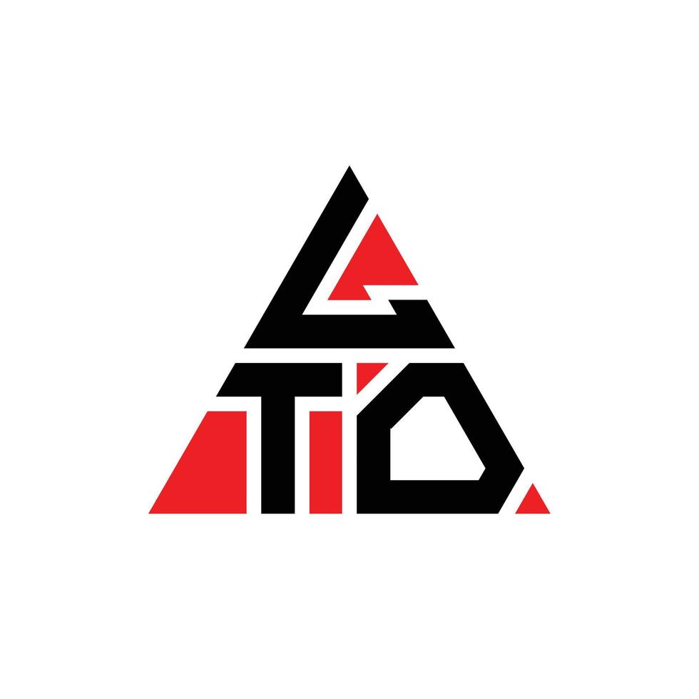 lto Dreiecksbuchstaben-Logo-Design mit Dreiecksform. LTO-Dreieck-Logo-Design-Monogramm. lto-Dreieck-Vektor-Logo-Vorlage mit roter Farbe. lto dreieckiges Logo einfaches, elegantes und luxuriöses Logo. vektor
