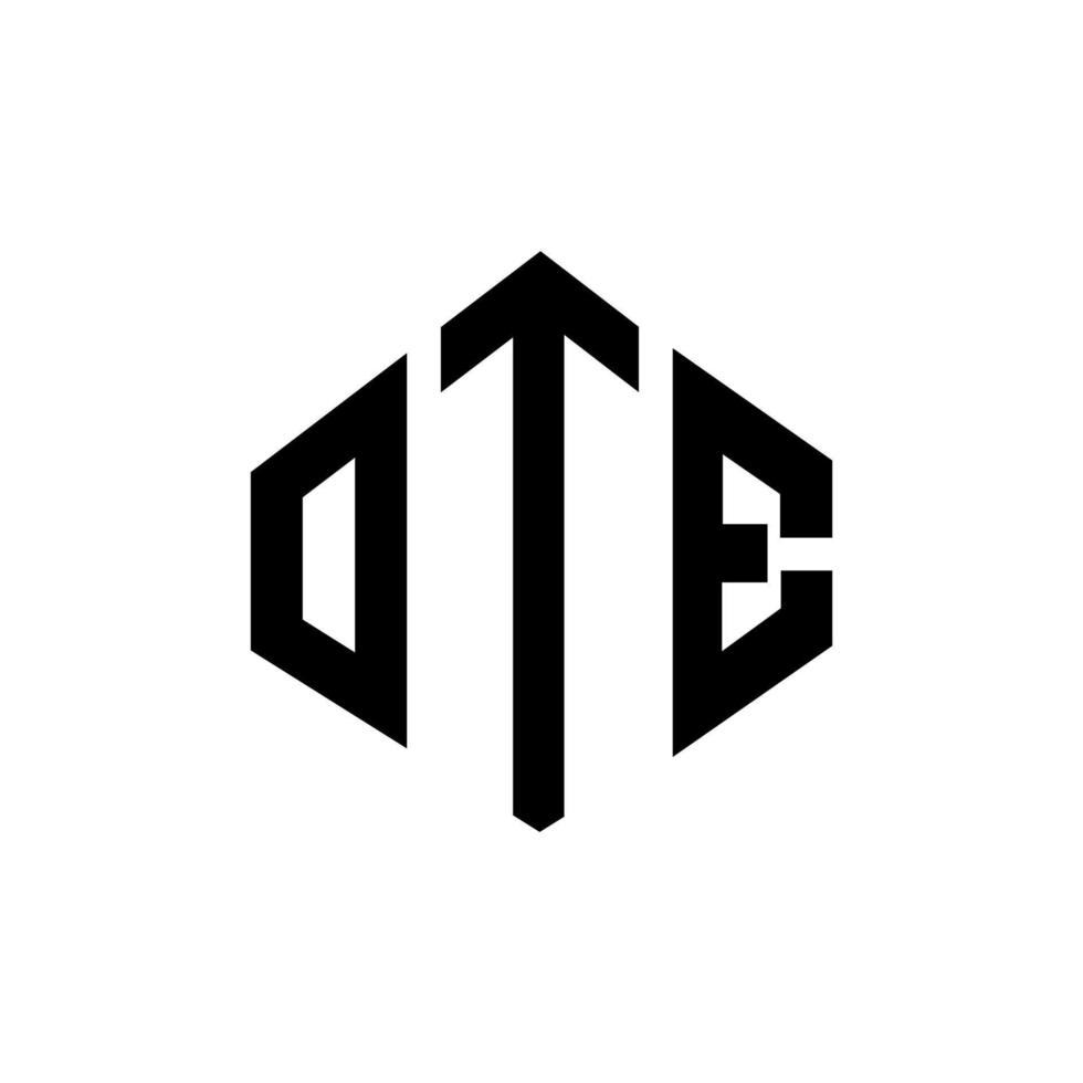 ote-Brief-Logo-Design mit Polygonform. ote Polygon- und Würfelform-Logo-Design. ote Sechseck-Vektor-Logo-Vorlage in weißen und schwarzen Farben. ote-Monogramm, Geschäfts- und Immobilienlogo. vektor