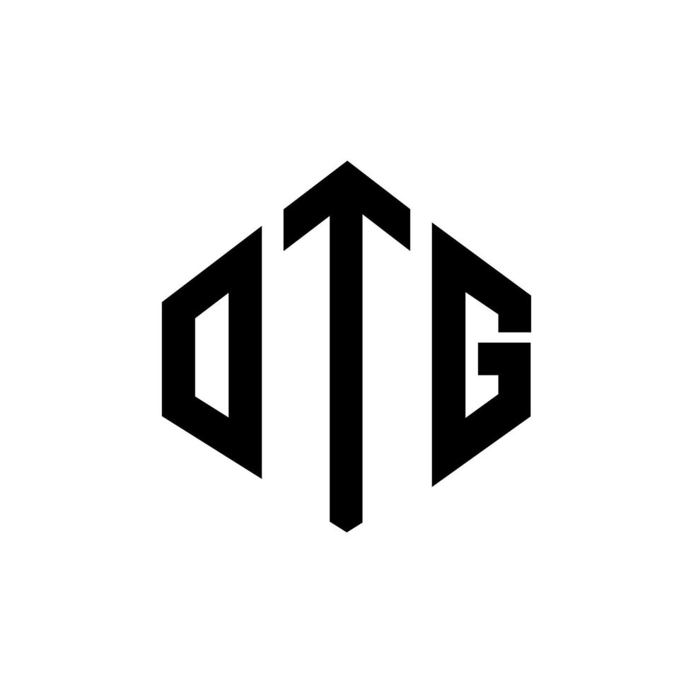 otg bokstav logotyp design med polygon form. otg polygon och kubform logotypdesign. otg hexagon vektor logotyp mall vita och svarta färger. otg monogram, affärs- och fastighetslogotyp.