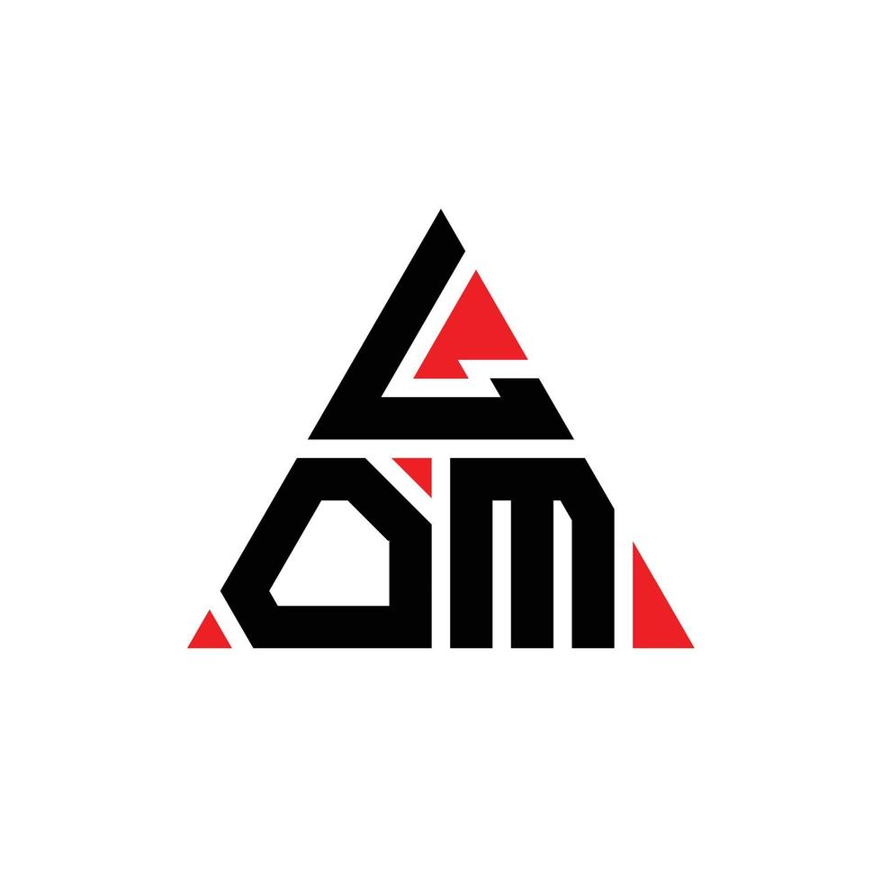 Lom-Dreieck-Buchstaben-Logo-Design mit Dreiecksform. Lom-Dreieck-Logo-Design-Monogramm. Lom-Dreieck-Vektor-Logo-Vorlage mit roter Farbe. Lom dreieckiges Logo einfaches, elegantes und luxuriöses Logo. vektor