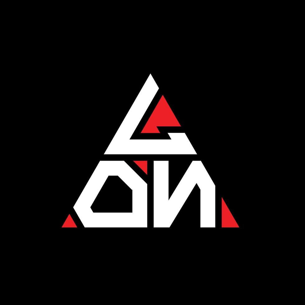 lon-Dreieck-Buchstaben-Logo-Design mit Dreiecksform. Lon-Dreieck-Logo-Design-Monogramm. Lon-Dreieck-Vektor-Logo-Vorlage mit roter Farbe. lon dreieckiges Logo einfaches, elegantes und luxuriöses Logo. vektor