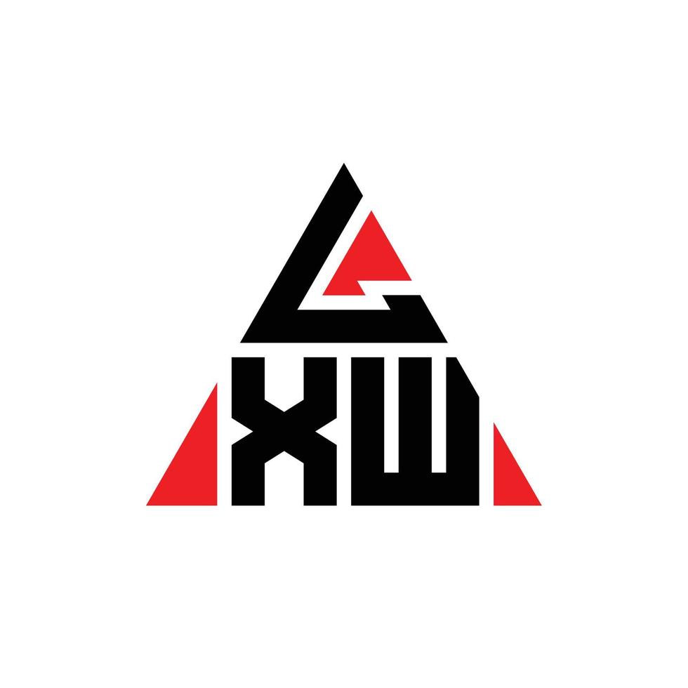 lxw triangel bokstavslogotypdesign med triangelform. lxw triangel logotyp design monogram. lxw triangel vektor logotyp mall med röd färg. lxw trekantig logotyp enkel, elegant och lyxig logotyp.