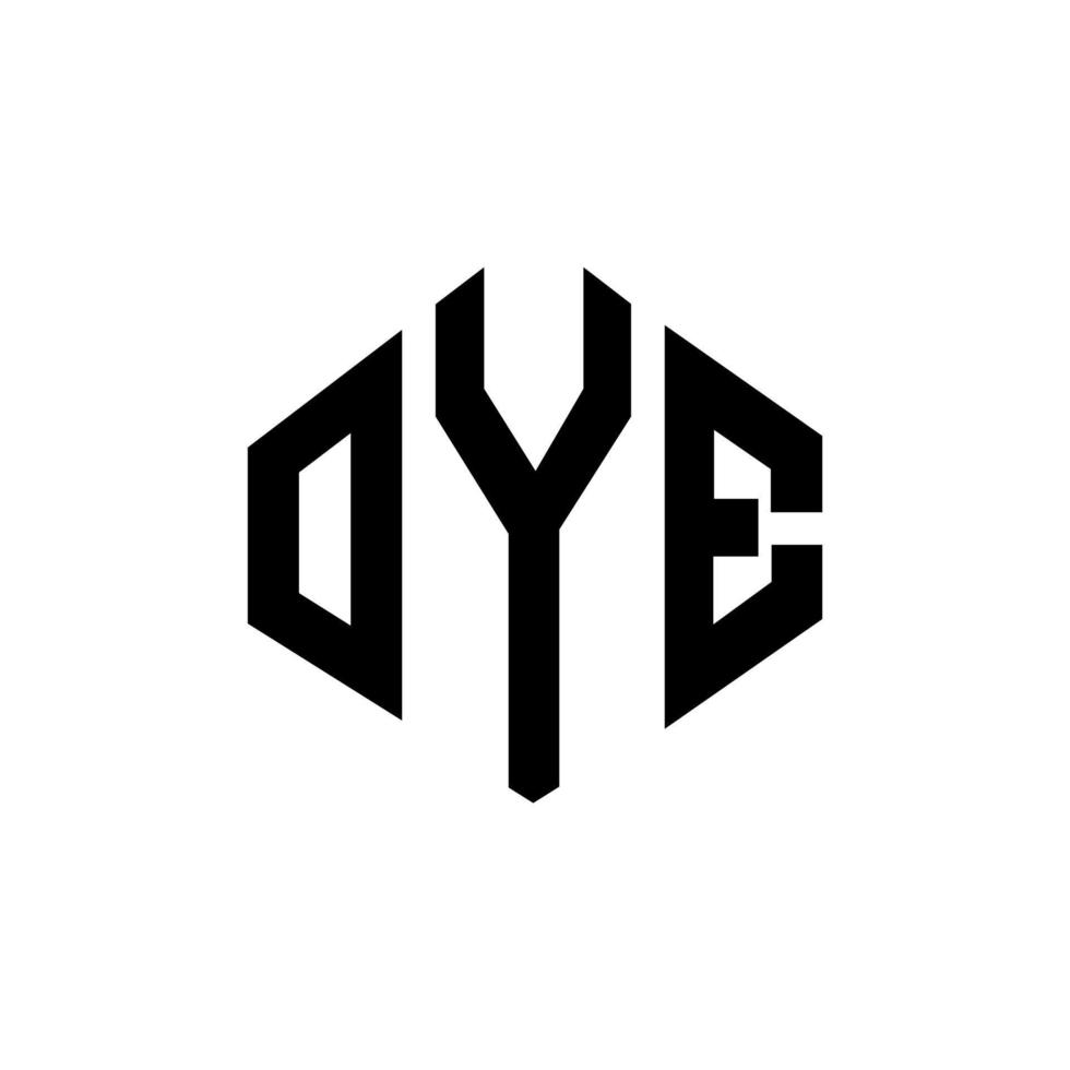 oye-Buchstaben-Logo-Design mit Polygonform. oye Polygon- und Würfelform-Logo-Design. oye Sechseck-Vektor-Logo-Vorlage in weißen und schwarzen Farben. Oye-Monogramm, Geschäfts- und Immobilienlogo. vektor