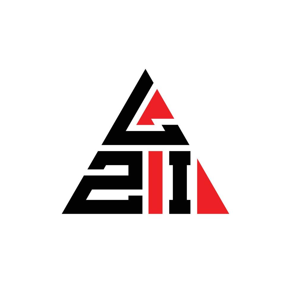Lzi-Dreieck-Buchstaben-Logo-Design mit Dreiecksform. Lzi-Dreieck-Logo-Design-Monogramm. Lzi-Dreieck-Vektor-Logo-Vorlage mit roter Farbe. lzi dreieckiges logo einfaches, elegantes und luxuriöses logo. vektor