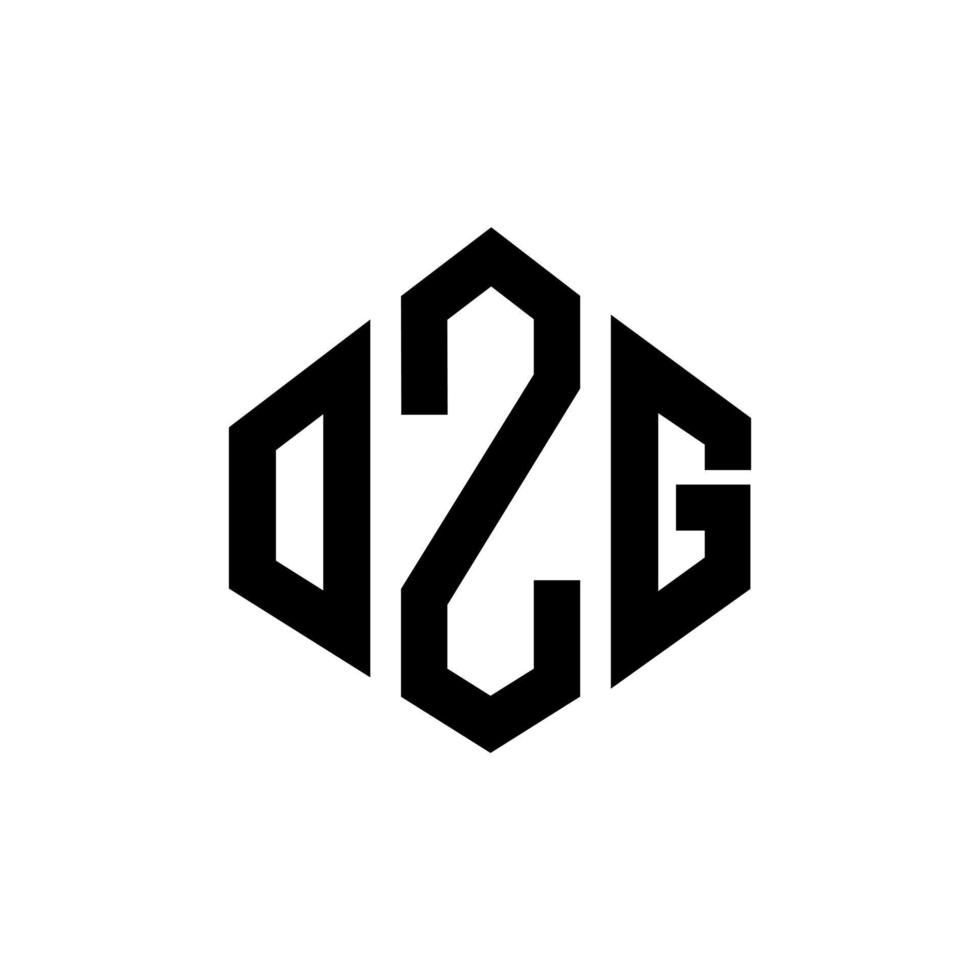 ozg bokstavslogotypdesign med polygonform. ozg polygon och kub form logotyp design. ozg hexagon vektor logotyp mall vita och svarta färger. ozg monogram, affärs- och fastighetslogotyp.