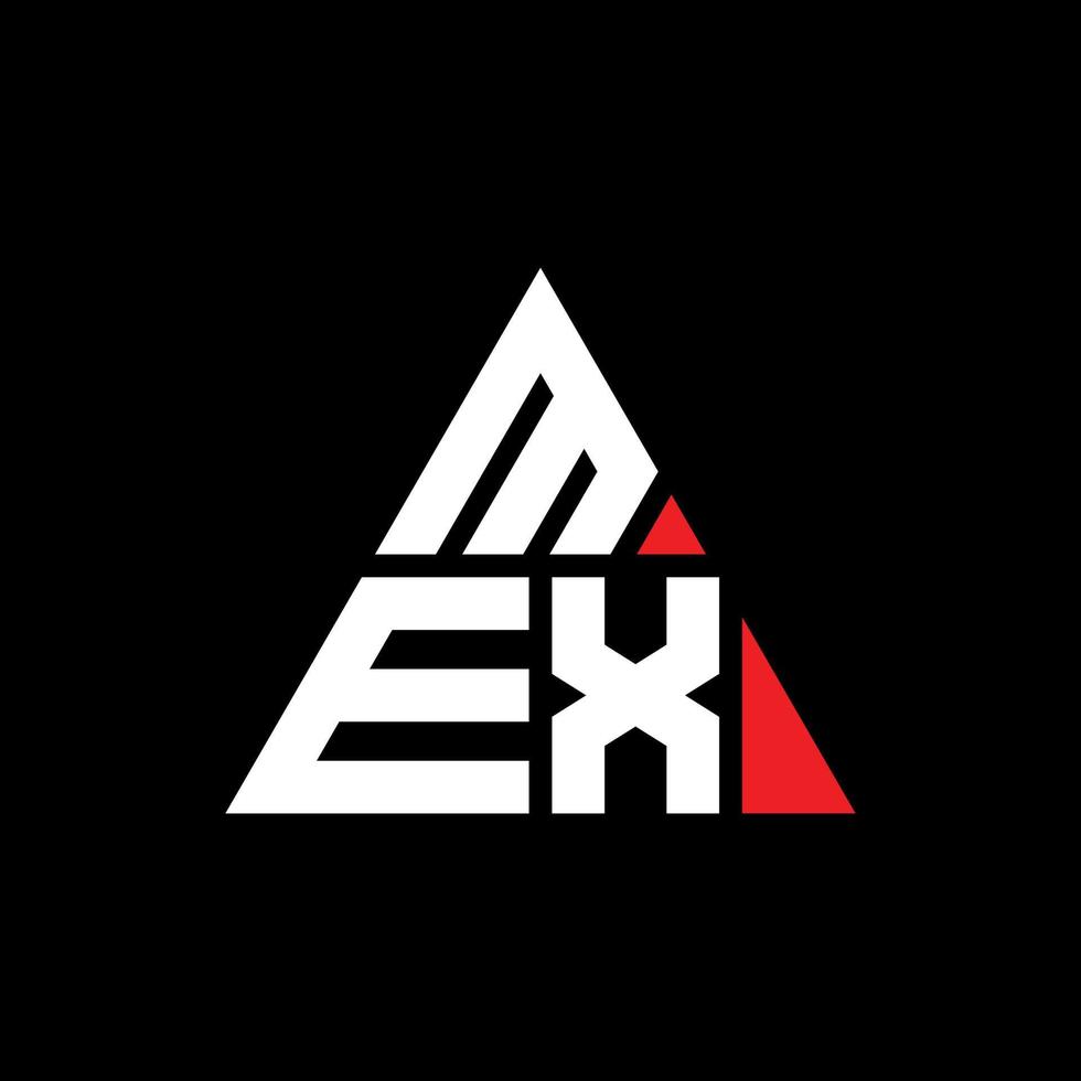 Mex-Dreieck-Buchstaben-Logo-Design mit Dreiecksform. Mex-Dreieck-Logo-Design-Monogramm. Mex-Dreieck-Vektor-Logo-Vorlage mit roter Farbe. Mex dreieckiges Logo einfaches, elegantes und luxuriöses Logo. vektor