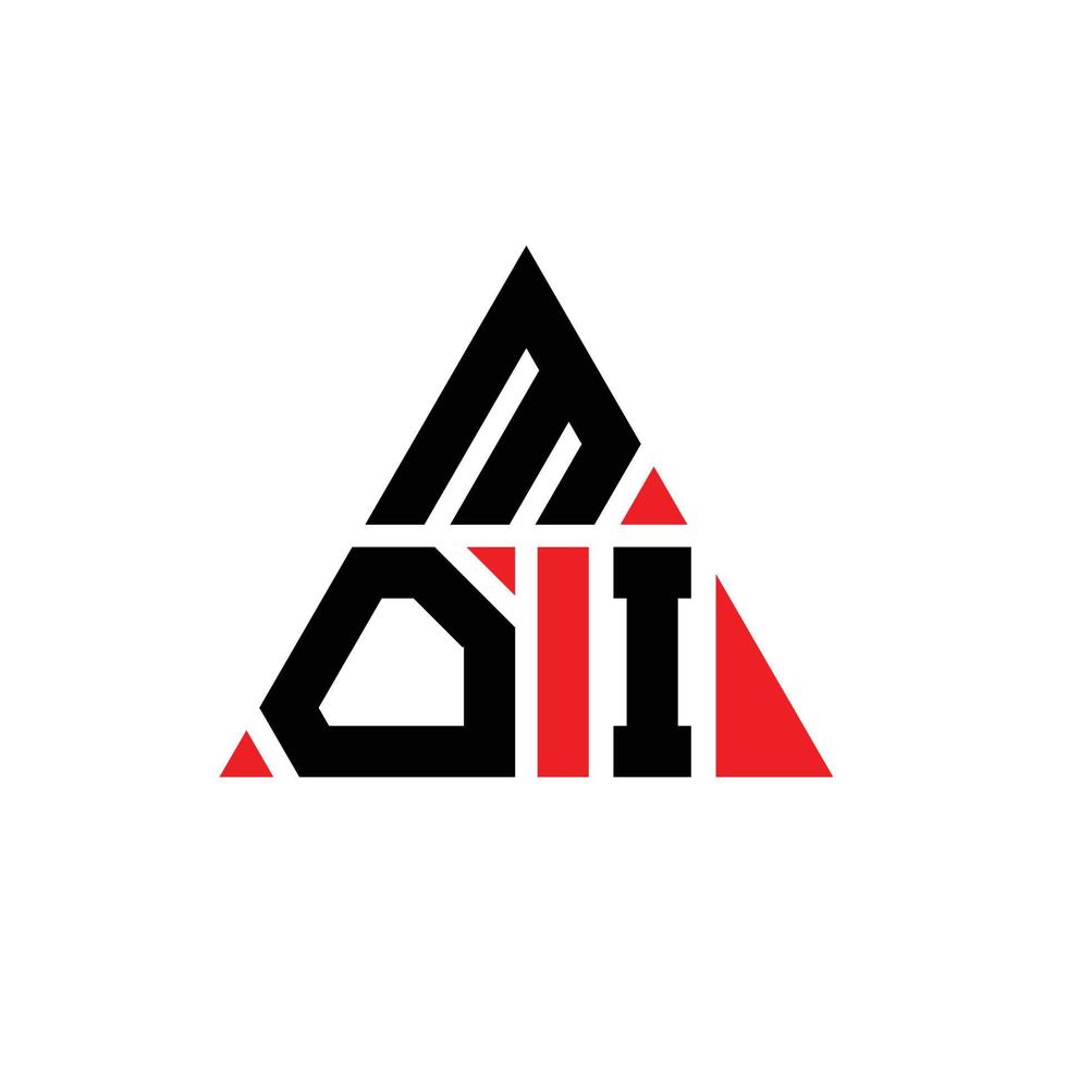 Moi-Dreieck-Buchstaben-Logo-Design mit Dreiecksform. Moi-Dreieck-Logo-Design-Monogramm. Moi-Dreieck-Vektor-Logo-Vorlage mit roter Farbe. Moi dreieckiges Logo einfaches, elegantes und luxuriöses Logo. vektor