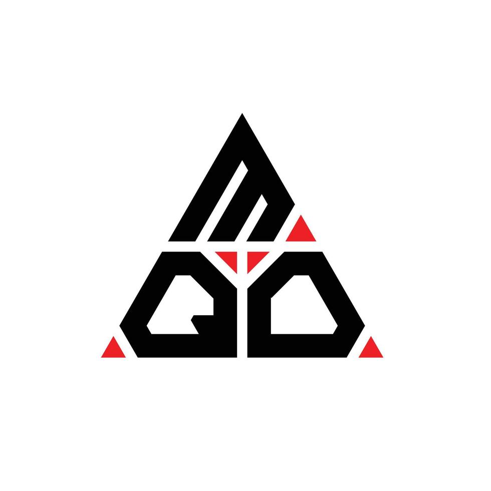 mqo triangel bokstavslogotypdesign med triangelform. mqo triangel logotyp design monogram. mqo triangel vektor logotyp mall med röd färg. mqo triangulär logotyp enkel, elegant och lyxig logotyp.