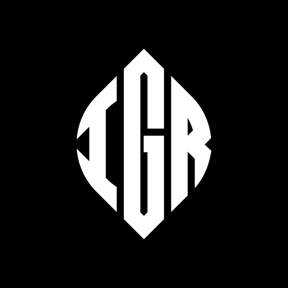 igr-Kreisbuchstaben-Logo-Design mit Kreis- und Ellipsenform. igr-ellipsenbuchstaben mit typografischem stil. Die drei Initialen bilden ein Kreislogo. igr-Kreis-Emblem abstrakter Monogramm-Buchstaben-Markierungsvektor. vektor