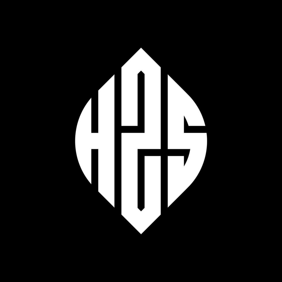 hzs-Kreisbuchstaben-Logo-Design mit Kreis- und Ellipsenform. hzs-ellipsenbuchstaben mit typografischem stil. Die drei Initialen bilden ein Kreislogo. hzs-Kreis-Emblem abstrakter Monogramm-Buchstaben-Markenvektor. vektor