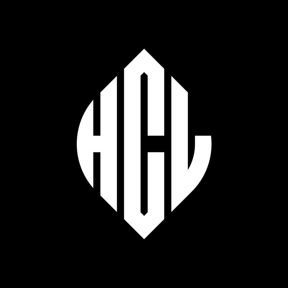 HCL-Kreisbuchstaben-Logo-Design mit Kreis- und Ellipsenform. hcl-ellipsenbuchstaben mit typografischem stil. Die drei Initialen bilden ein Kreislogo. hcl-Kreis-Emblem abstrakter Monogramm-Buchstaben-Markenvektor. vektor