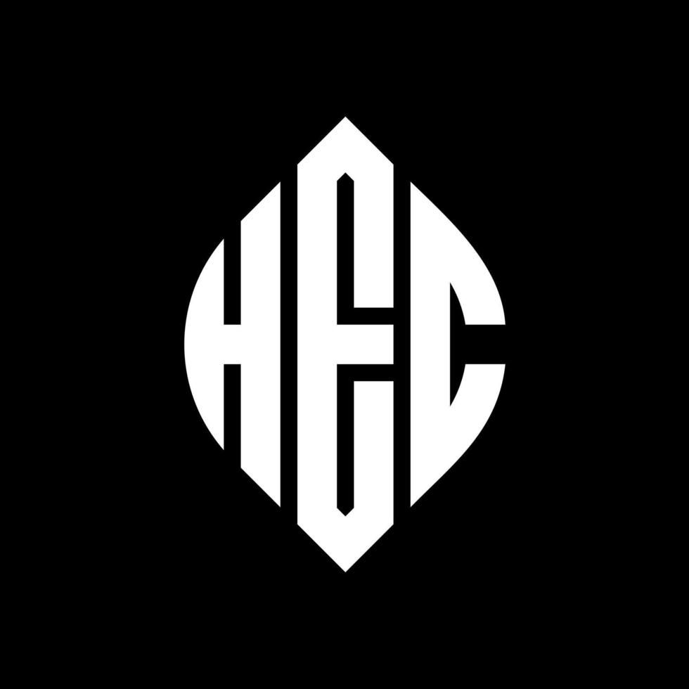 hec-Kreis-Buchstaben-Logo-Design mit Kreis- und Ellipsenform. hec ellipsenbuchstaben mit typografischem stil. Die drei Initialen bilden ein Kreislogo. hec-Kreis-Emblem abstrakter Monogramm-Buchstaben-Markierungsvektor. vektor