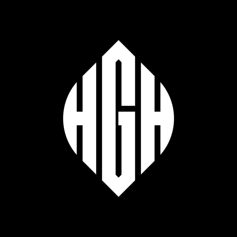 HGH-Kreisbuchstaben-Logo-Design mit Kreis- und Ellipsenform. hgh ellipsenbuchstaben mit typografischem stil. Die drei Initialen bilden ein Kreislogo. hgh Kreisemblem abstrakter Monogramm-Buchstabenmarkierungsvektor. vektor