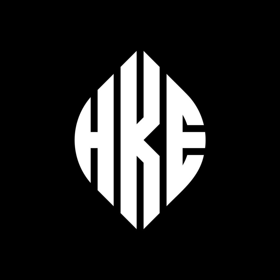 hke-Kreis-Buchstaben-Logo-Design mit Kreis- und Ellipsenform. hke Ellipsenbuchstaben mit typografischem Stil. Die drei Initialen bilden ein Kreislogo. hke Kreisemblem abstrakter Monogramm-Buchstabenmarkierungsvektor. vektor