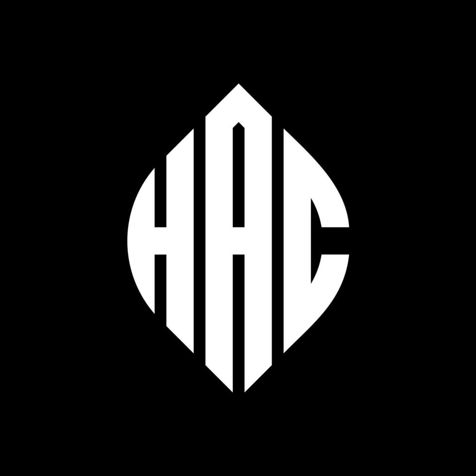 hac cirkel bokstavslogotyp design med cirkel och ellipsform. hac ellips bokstäver med typografisk stil. de tre initialerna bildar en cirkellogotyp. hac cirkel emblem abstrakt monogram brev märke vektor. vektor