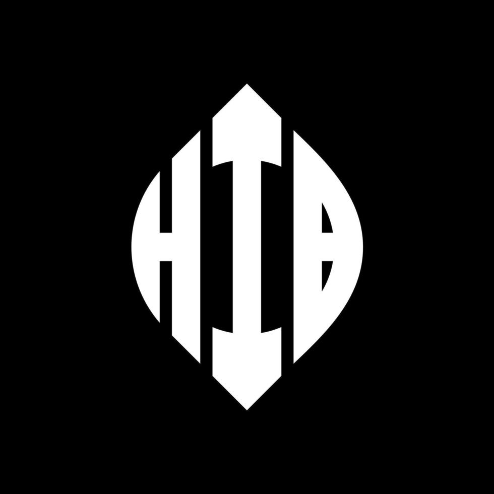 hib-Kreis-Buchstaben-Logo-Design mit Kreis- und Ellipsenform. Hib Ellipsenbuchstaben mit typografischem Stil. Die drei Initialen bilden ein Kreislogo. Hib-Kreis-Emblem abstrakter Monogramm-Buchstaben-Markierungsvektor. vektor