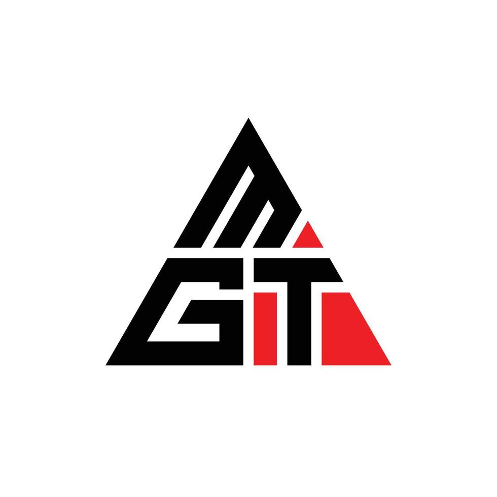 mgt-Dreieck-Buchstaben-Logo-Design mit Dreiecksform. Mgt-Dreieck-Logo-Design-Monogramm. mgt-Dreieck-Vektor-Logo-Vorlage mit roter Farbe. mgt dreieckiges Logo einfaches, elegantes und luxuriöses Logo. vektor
