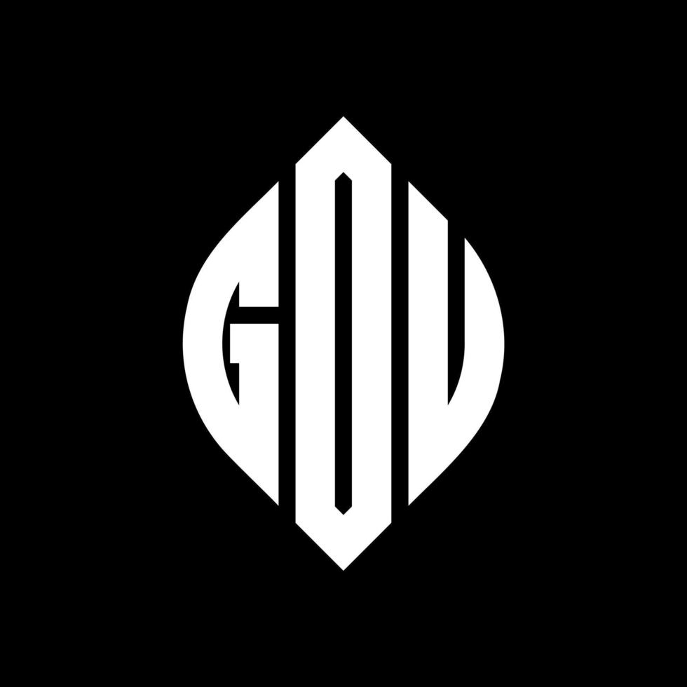 gdu-Kreisbuchstaben-Logo-Design mit Kreis- und Ellipsenform. gdu-ellipsenbuchstaben mit typografischem stil. Die drei Initialen bilden ein Kreislogo. GDU-Kreis-Emblem abstrakter Monogramm-Buchstaben-Markierungsvektor. vektor