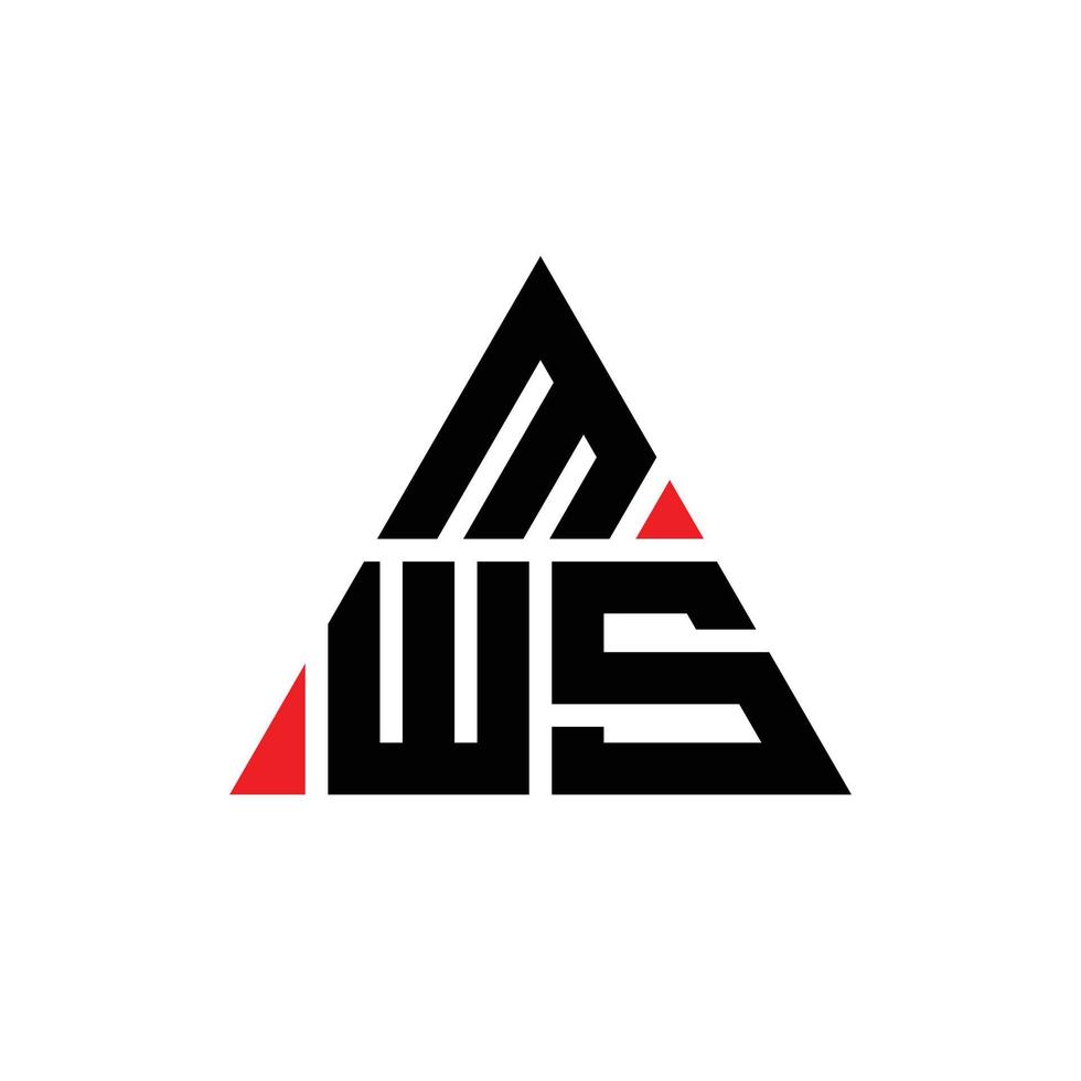 mws triangel bokstavslogotypdesign med triangelform. mws triangel logotyp design monogram. mws triangel vektor logotyp mall med röd färg. mws triangulära logotyp enkel, elegant och lyxig logotyp.