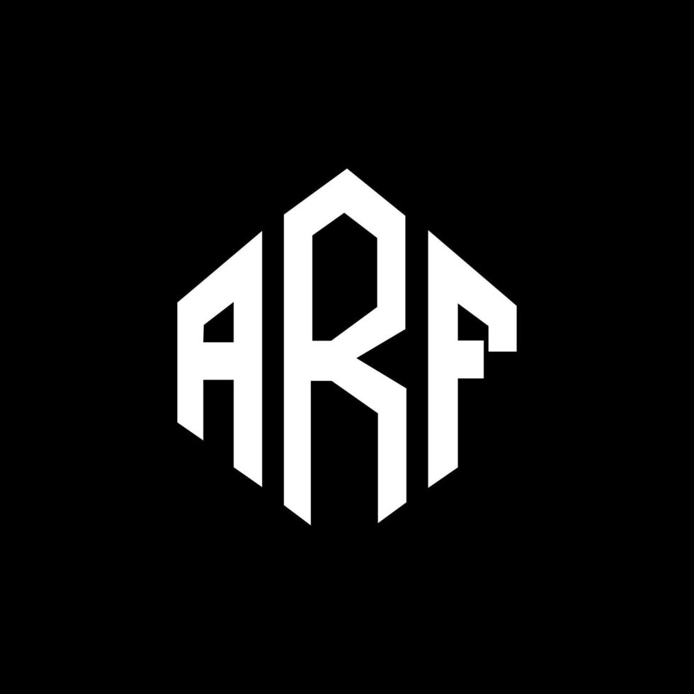 arf brev logotyp design med polygon form. arf polygon och kub form logotyp design. arf hexagon vektor logotyp mall vita och svarta färger. arf monogram, affärs- och fastighetslogotyp.