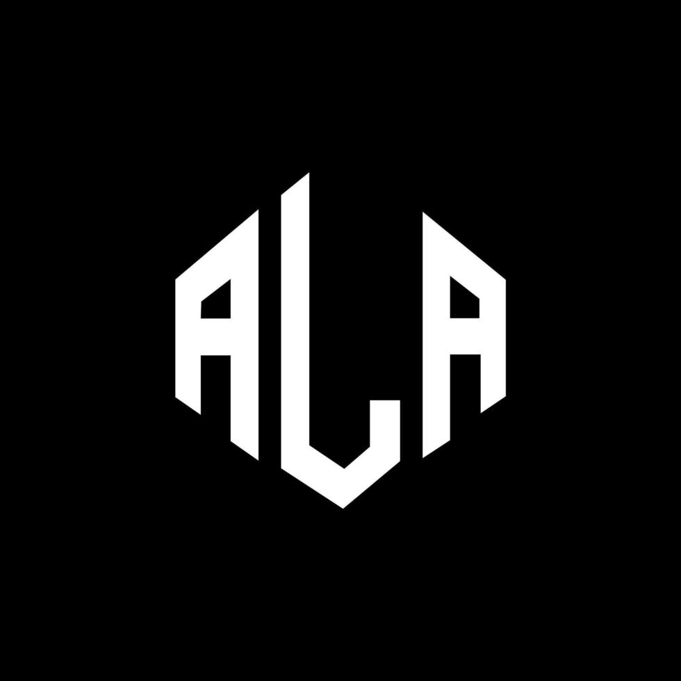 ala-Buchstaben-Logo-Design mit Polygonform. ala Polygon- und Würfelform-Logo-Design. ala Sechseck-Vektor-Logo-Vorlage in weißen und schwarzen Farben. ala monogramm, geschäfts- und immobilienlogo. vektor