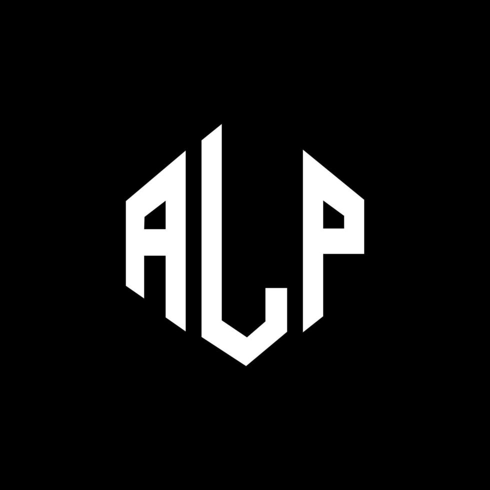 alp brev logotyp design med polygon form. alp polygon och kub form logotyp design. alp hexagon vektor logotyp mall vita och svarta färger. alp monogram, affärs- och fastighetslogotyp.