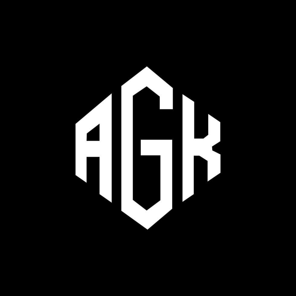 agk-Buchstaben-Logo-Design mit Polygonform. agk Polygon- und Würfelform-Logo-Design. agk Sechseck-Vektor-Logo-Vorlage in weißen und schwarzen Farben. agk-monogramm, geschäfts- und immobilienlogo. vektor